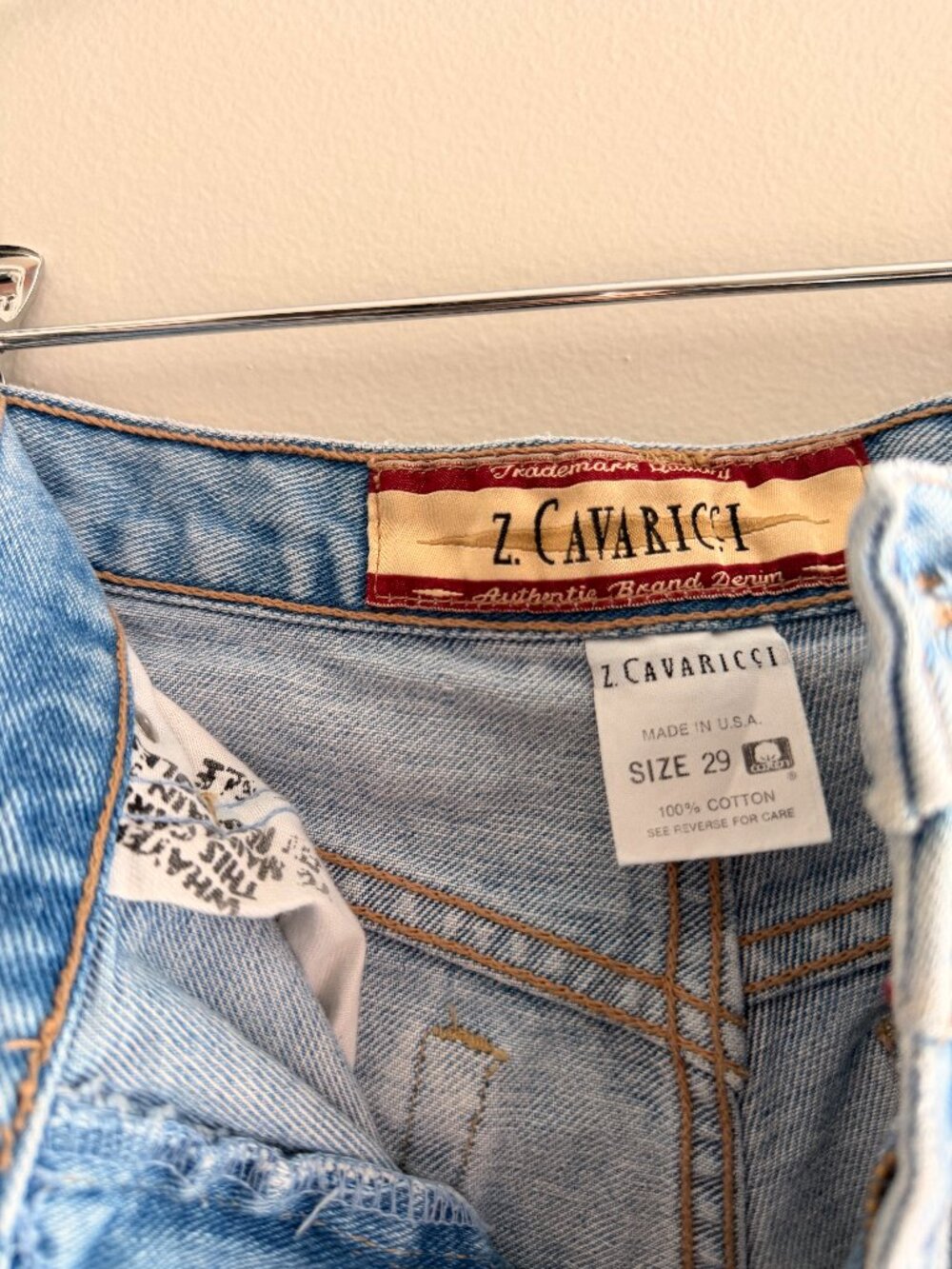 Vintage Z. Cavaricci Jean Shorts with Embroidered Logo Detailing
